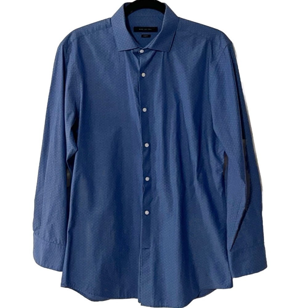 Marc New York Men’s Long Sleeve Button Down Dress Shirt Blue White Sz 15-15 1/2